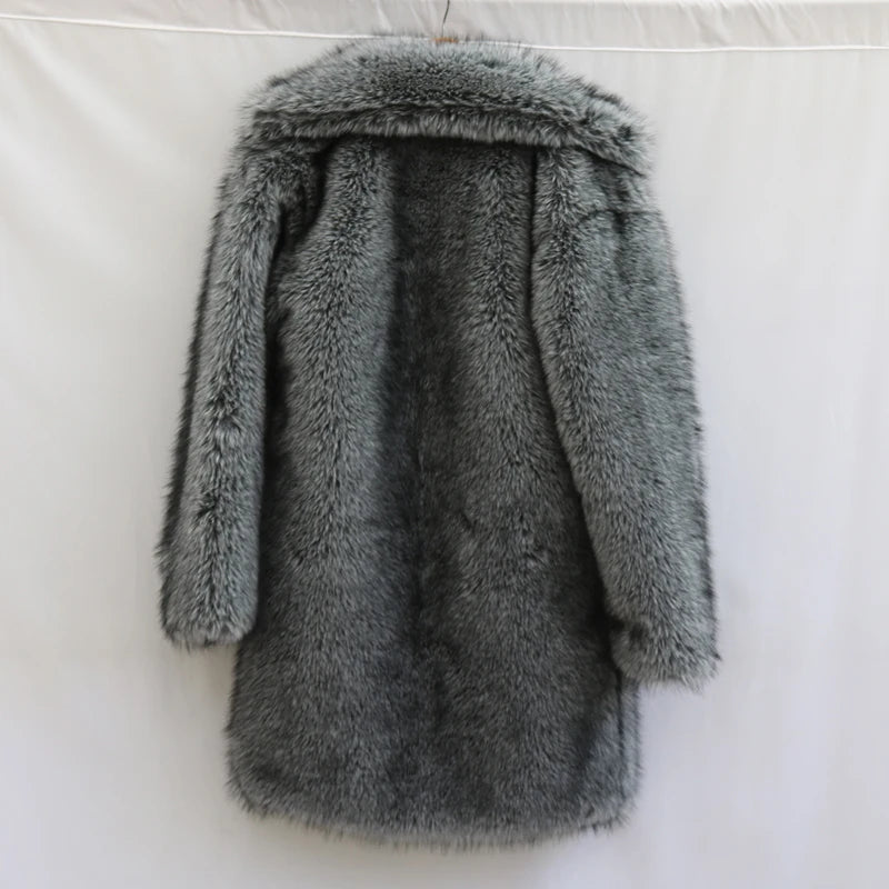 Herren Wintermantel Pelzmantel Kunstpelzmantel Herrenmantel Kunstpelz Mantel