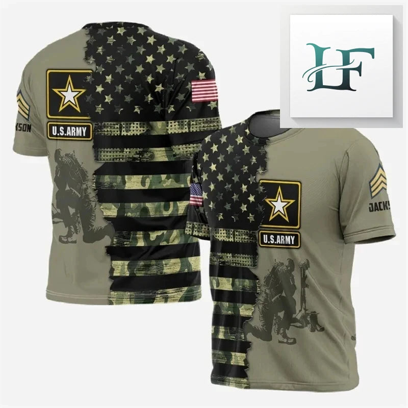Maglietta mimetica da uomo dell'esercito americano T-Shirt Manica Corta Camicia
