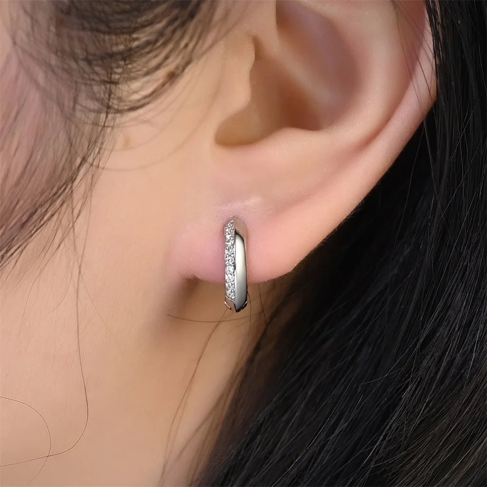 Creole Argento 925 Sterling Zirconi | Orecchini Eleganti Ipoallergenici Regalo