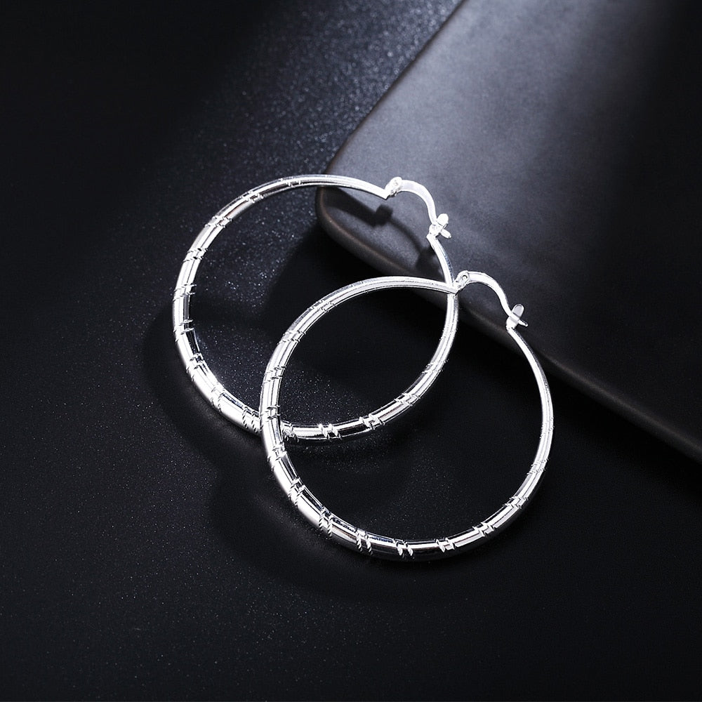 1 Paar Creolen aus 925 Sterling Silber Ohrringe Zirkonia Ohrstecker NEU