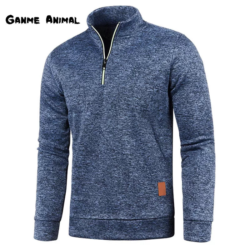 Herren Pullover Sweatshirt Pulli Zipper Sweater Rundkragen Shirt Langarmshirt