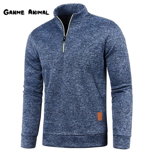 Herren Pullover Sweatshirt Pulli Zipper Sweater Rundkragen Shirt Langarmshirt