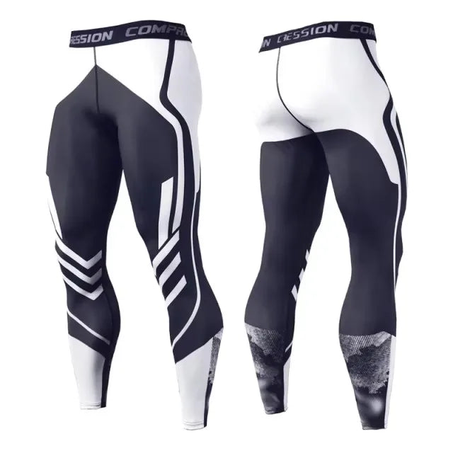 Pantaloni a Compressione da Uomo Leggings Calcio Corsa Palestra Leggins Calza