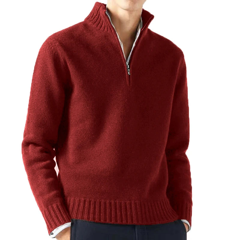 Herren Pullover Sweatshirt Troyer Pulli Sweater Stehkragen Zipper Langarmpulli