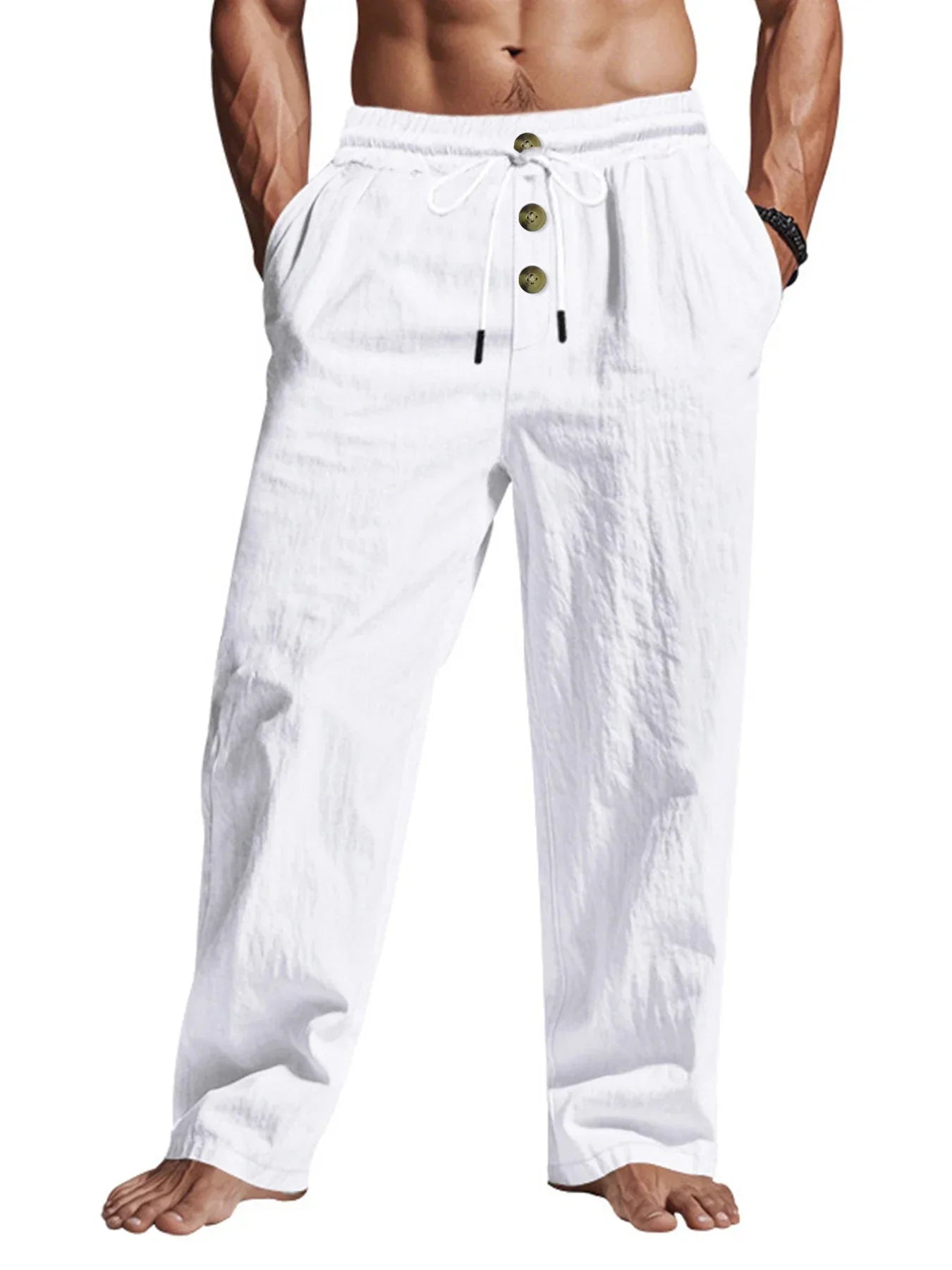 Männer Hose mit Kordelzug Freizeithose Pumphosen Pluderhosen Jogger Jogginghose