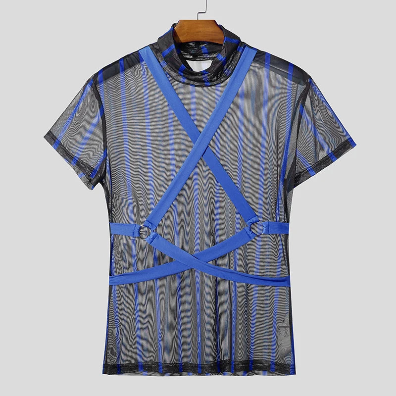 Maglietta Uomo Shirt T-Shirt Canottiera Camicia Maglia Sexy Body Trasparente Top