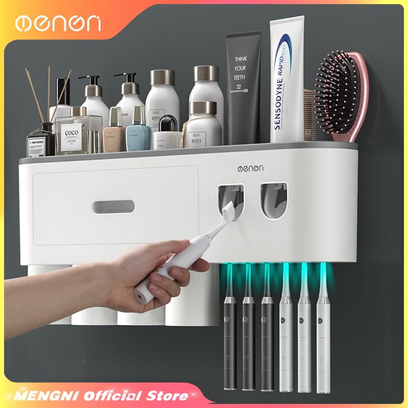 Zahnbürste Halter Auto Zahnpasta Spender UV-Licht Sterilisator Wandmontage