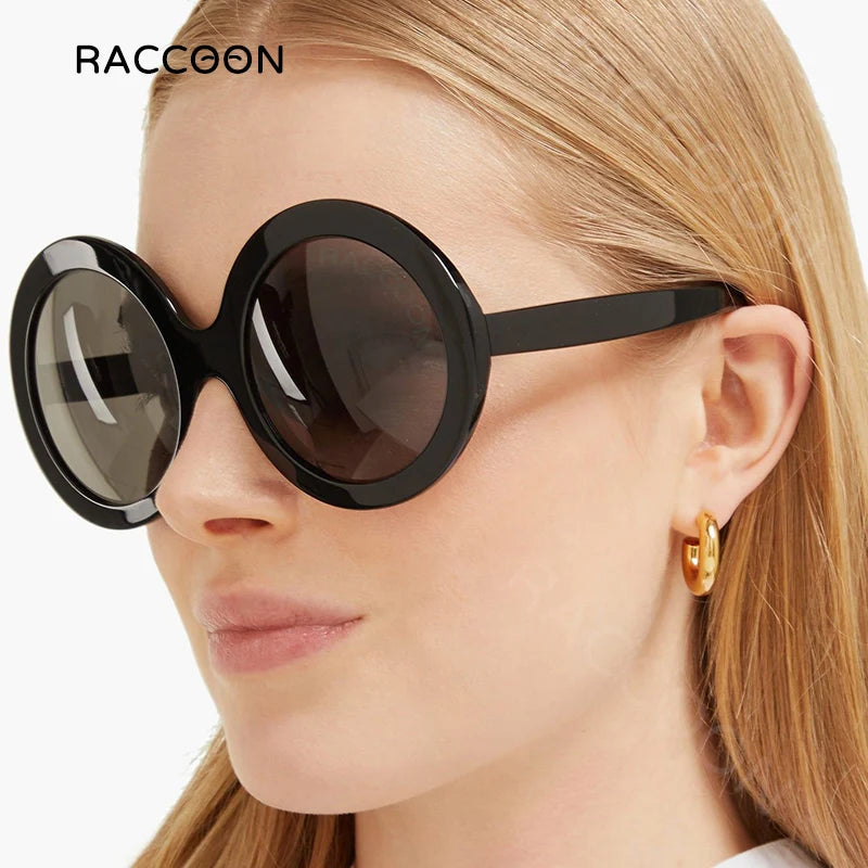 Damen Designer Luxus Brille Sonnenbrille Runde Übergröße Gläser Vintage