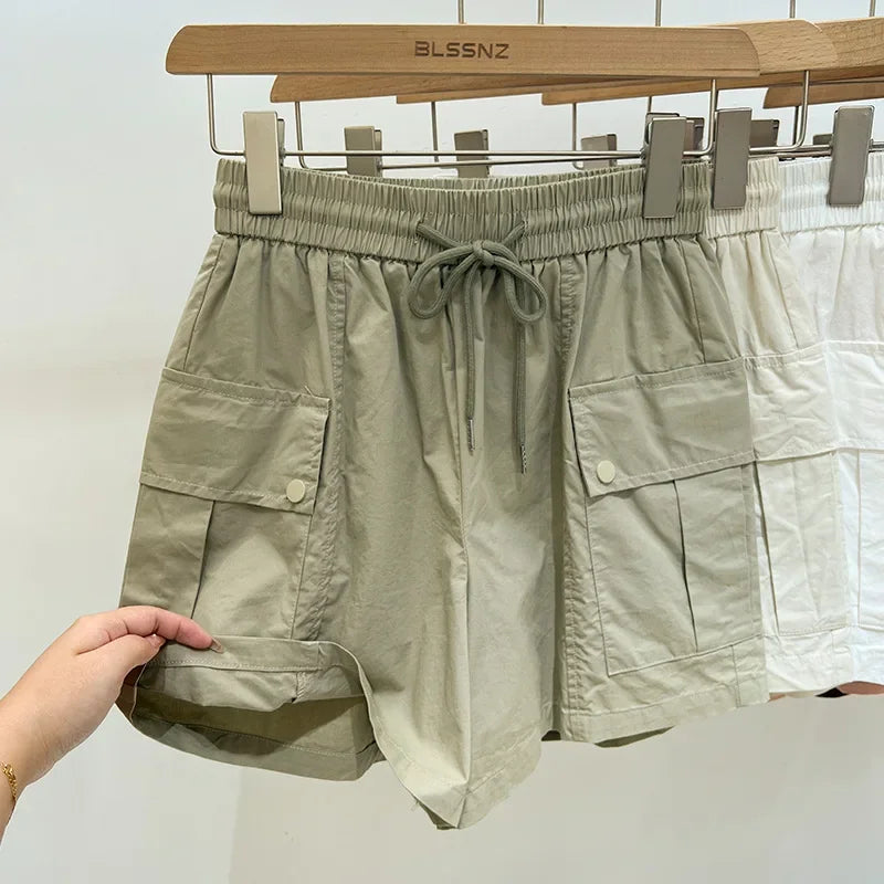 Damen Shorts mit Tasche Hotpants Kurzehose Hose Rock Bermuda Caprihose Hosenrock