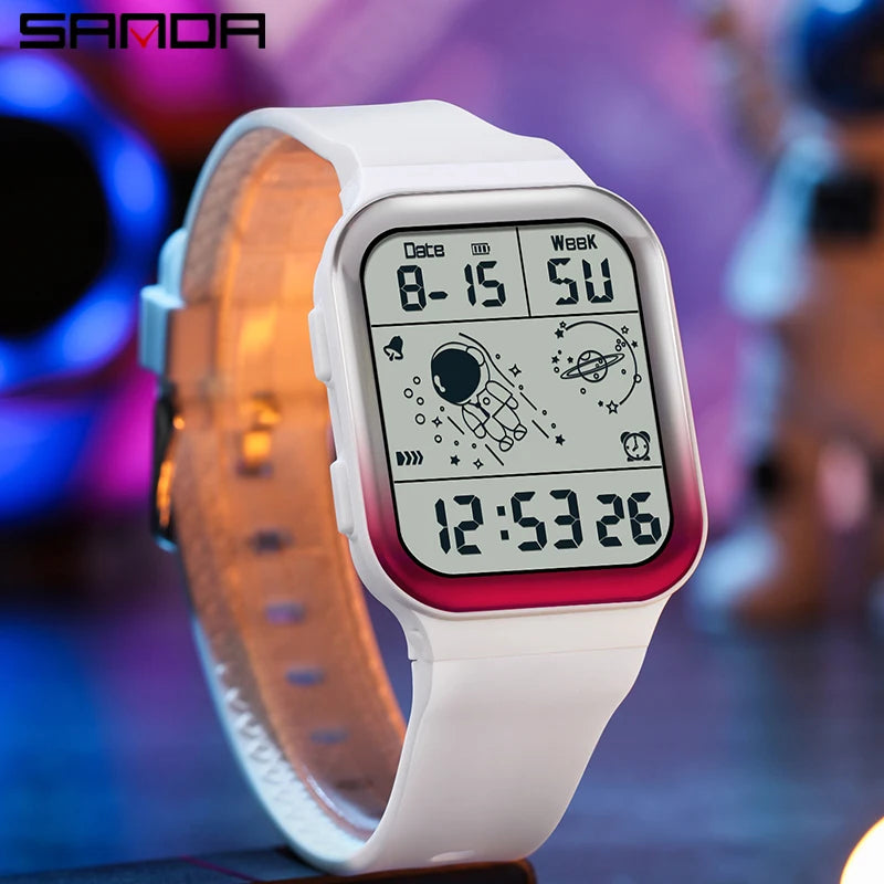 Herren Armbanduhr Digital Uhr Silber Edelstahl Quarzuhr Luxus Chronograph