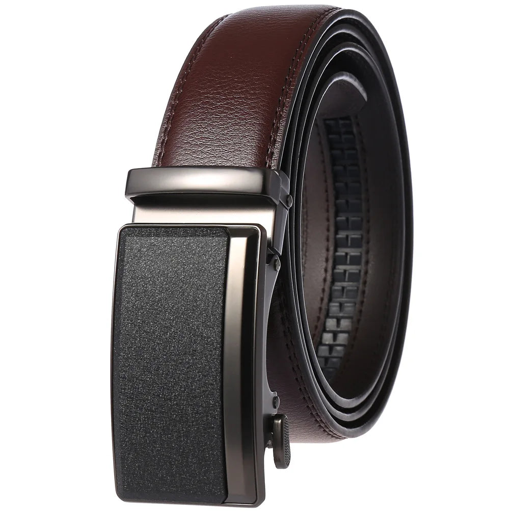 Herrengürtel Herren Verstellbarer Ledergürtel Leder Gürtel Schnalle Jeansgürtel
