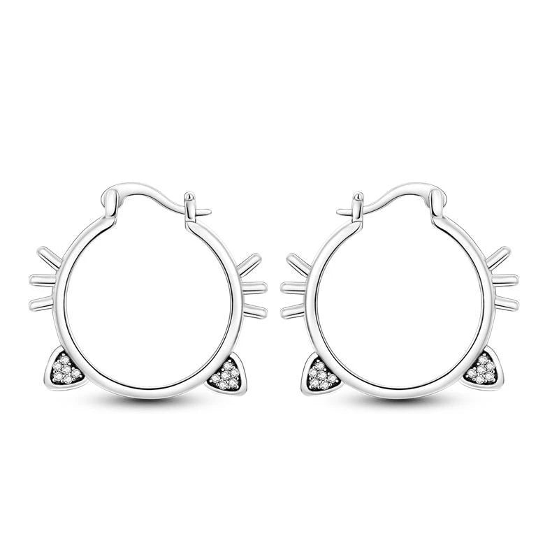 Funkelnde 925er Silber Creolen m. Zirkonia | Luxus-Qualität | Trend Ohrringe