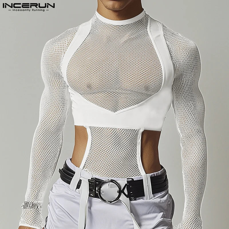 Maglietta Uomo Shirt T-Shirt Canottiera Camicia Maglia Sexy Body Trasparente Top