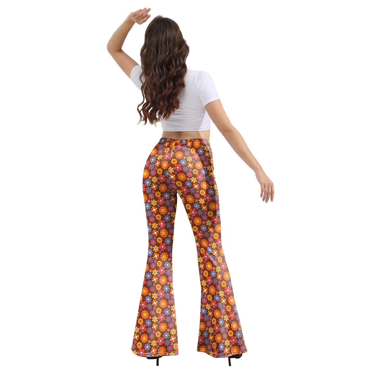 Pantaloni Yoga donna a gamba larga Leggins Svasati Sportivi Fitness Tuta Retro