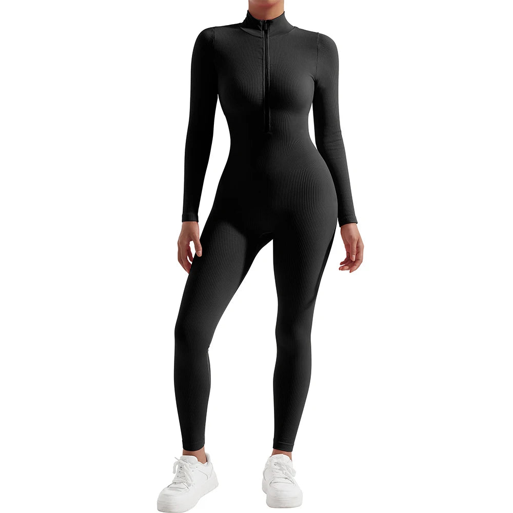 Damen Overall Bodycon Jumpsuit Streetwear Fitness-Strampler Playsuit Bodysuit