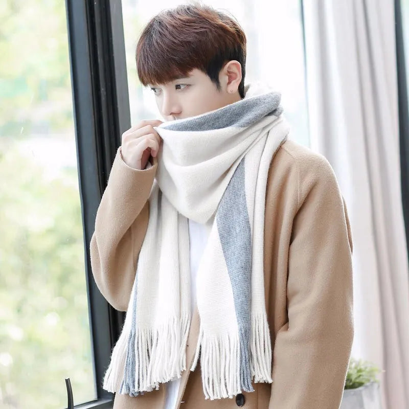 Herren Schal Winterschal Stola Schlauchschal Halstuch Wollschal Strickschal Loop