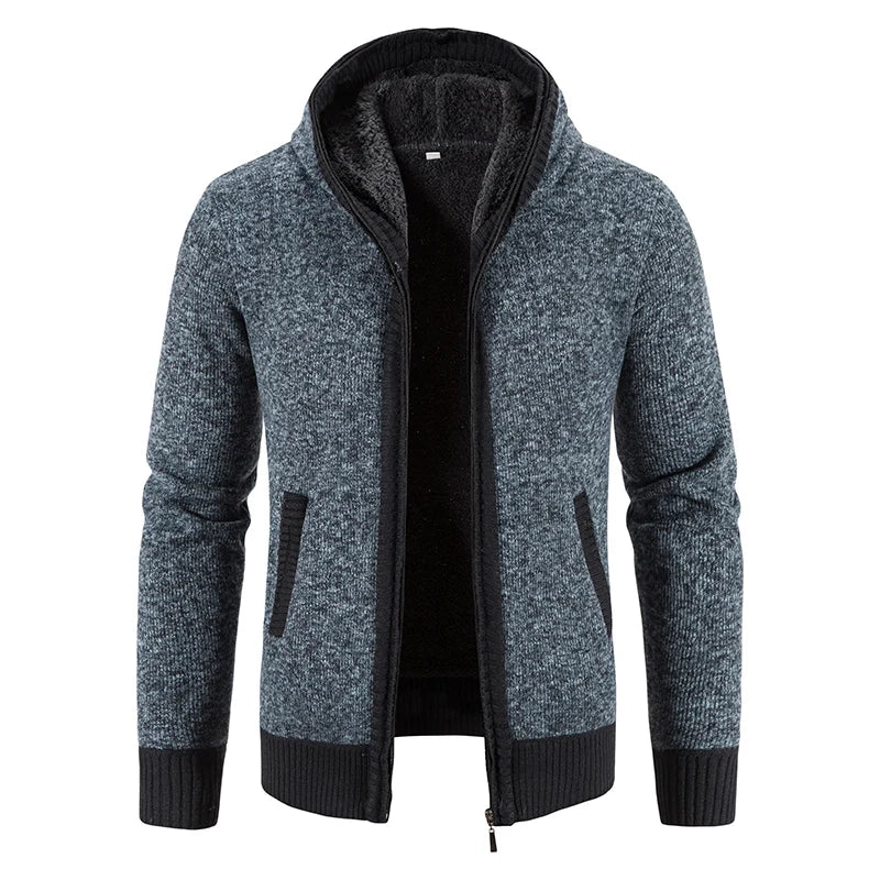Herren Herbst Jacke Übergangsjacke Warme Sweatjacke Zipper Sweater Strickjacke