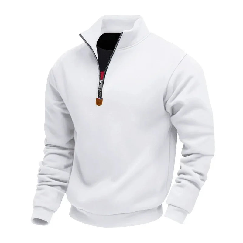 Herren Pullover Sweatshirt Troyer Pulli Sweater Stehkragen Zipper Langarmpulli