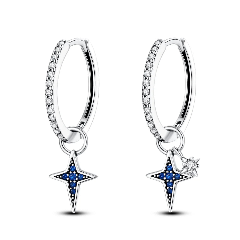 Funkelnde 925er Silber Creolen m. Zirkonia | Luxus-Qualität | Trend Ohrringe
