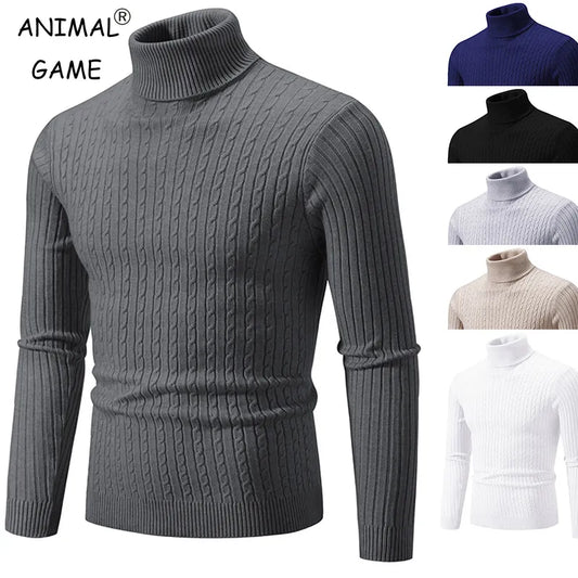 Herren Rollkragen Pullover Sweatshirt Pulli Zipper Sweater Shirt Langarmshirt