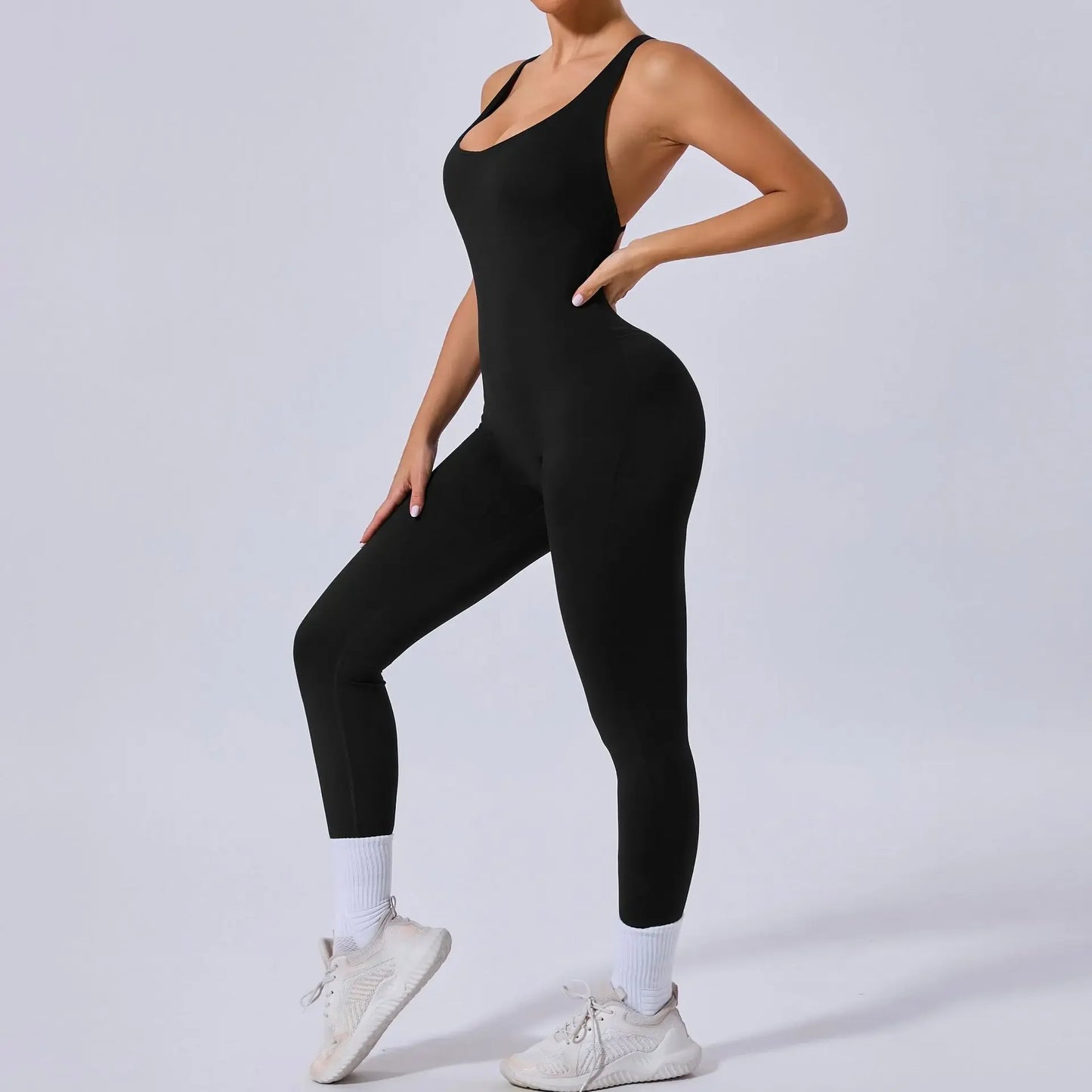 Tuta intera Sportiva Donna Rompers Pantaloni Yoga Palestra Sexy Jumpsuit Tutina