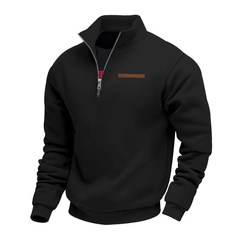 Herren Pullover Fleece Sweatshirt Troyer Pulli Sweater Stehkragen Langarmpulli