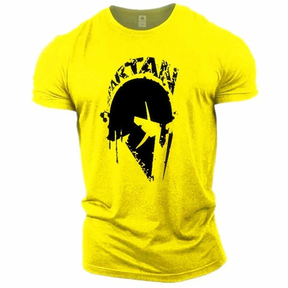 GYM Shirt Sport T-Shirt Herren Fitness Sportswear Streetwear Sparta Helm Top