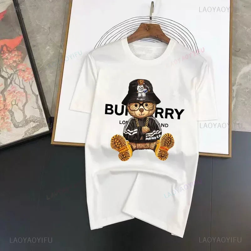 Fashion Herren Hip Hop Teddybär T-Shirt Rundhals Unisex Sommer Streetwear Top
