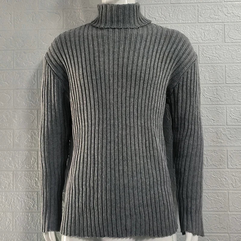 Herren Rollkragen Pullover Sweatshirt Pulli Zipper Sweater Shirt Langarmshirt