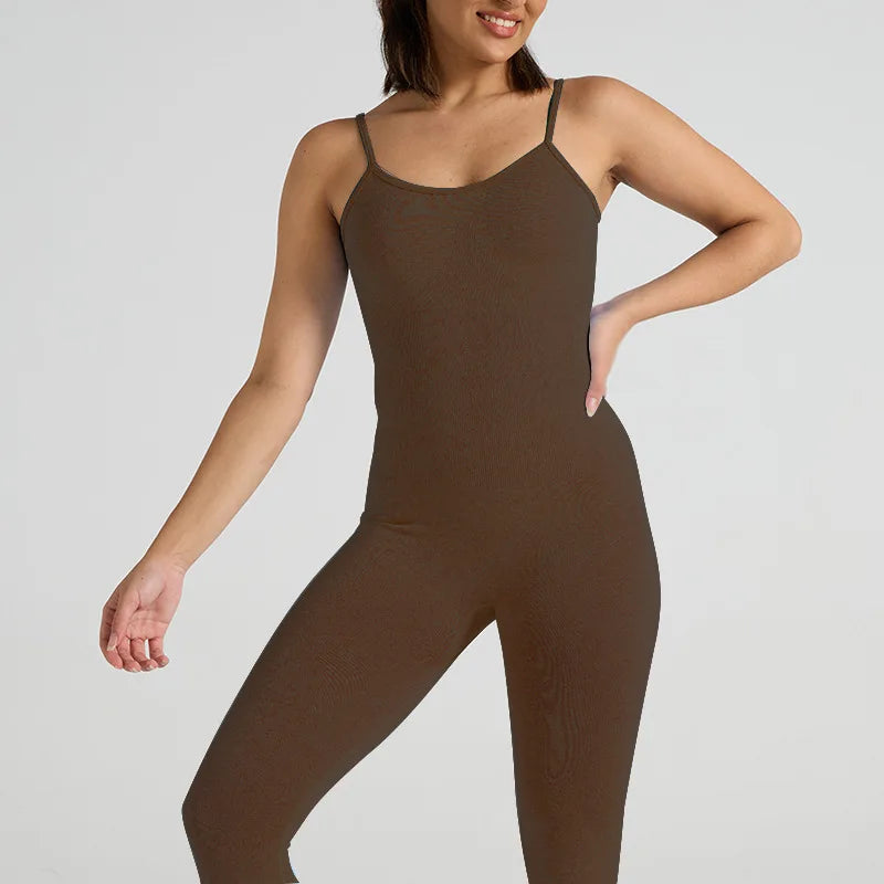 Yoga Fitness Overalls Jumpsuit Gym Stretch Leggings Jogging Anzug Top Push Up