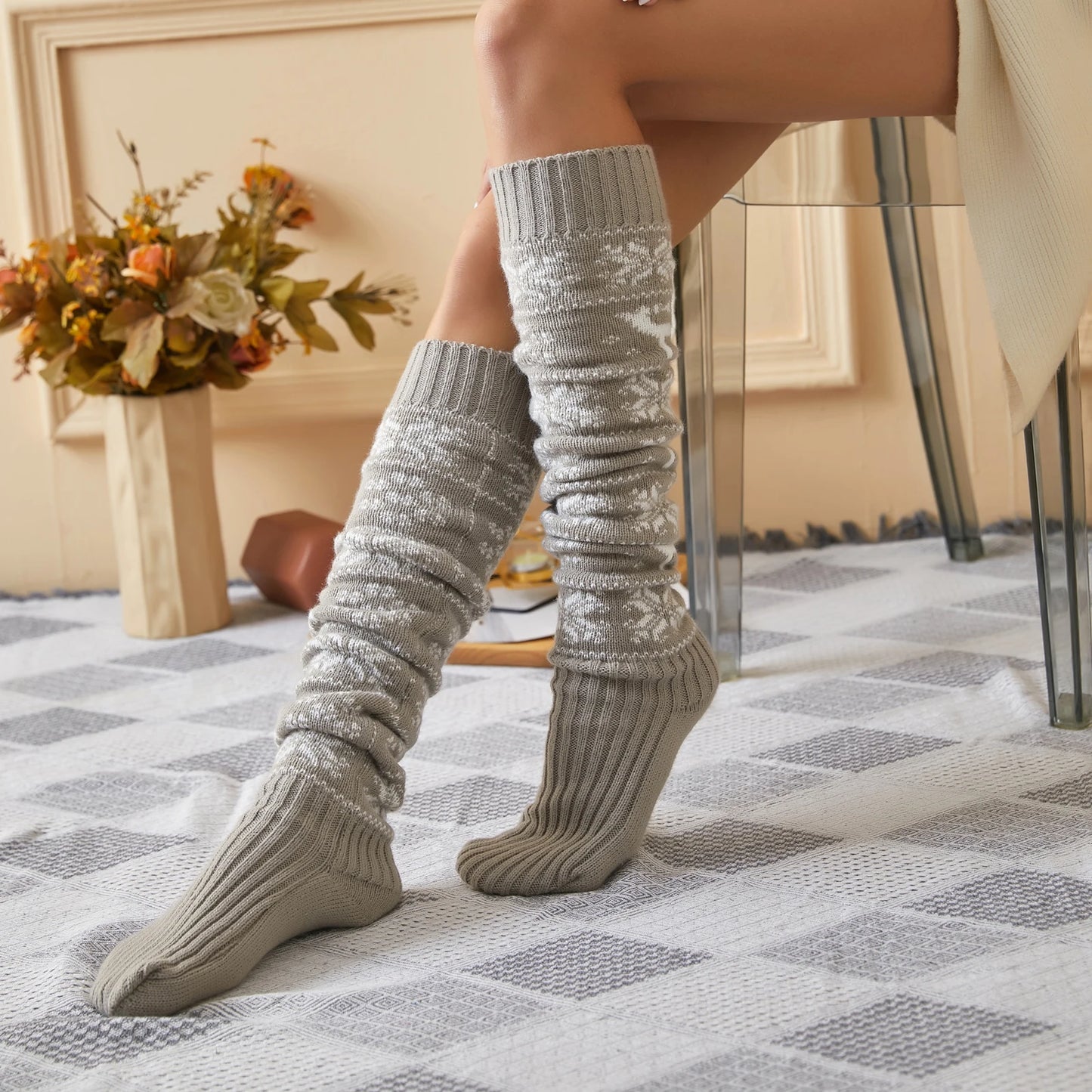 Weihnacht Stulpen Beinwärmer Beinstulpen Beinlinge Häkeln Strümpfe Overknees