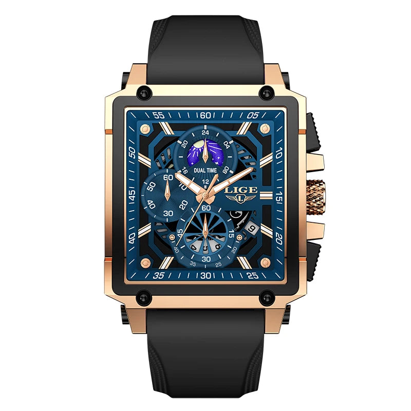 Orologio Uomo Quarzo Acciaio Inossidabile Orologio digitale Cronografo sportivo