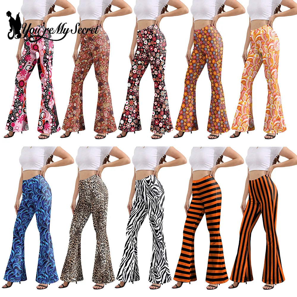 Pantaloni Yoga donna a gamba larga Leggins Svasati Sportivi Fitness Tuta Retro