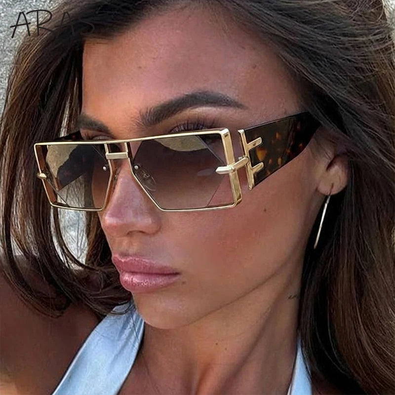 Designer Luxus Brille Sonnenbrille Damen Quadratische Übergröße Gläser Vintage