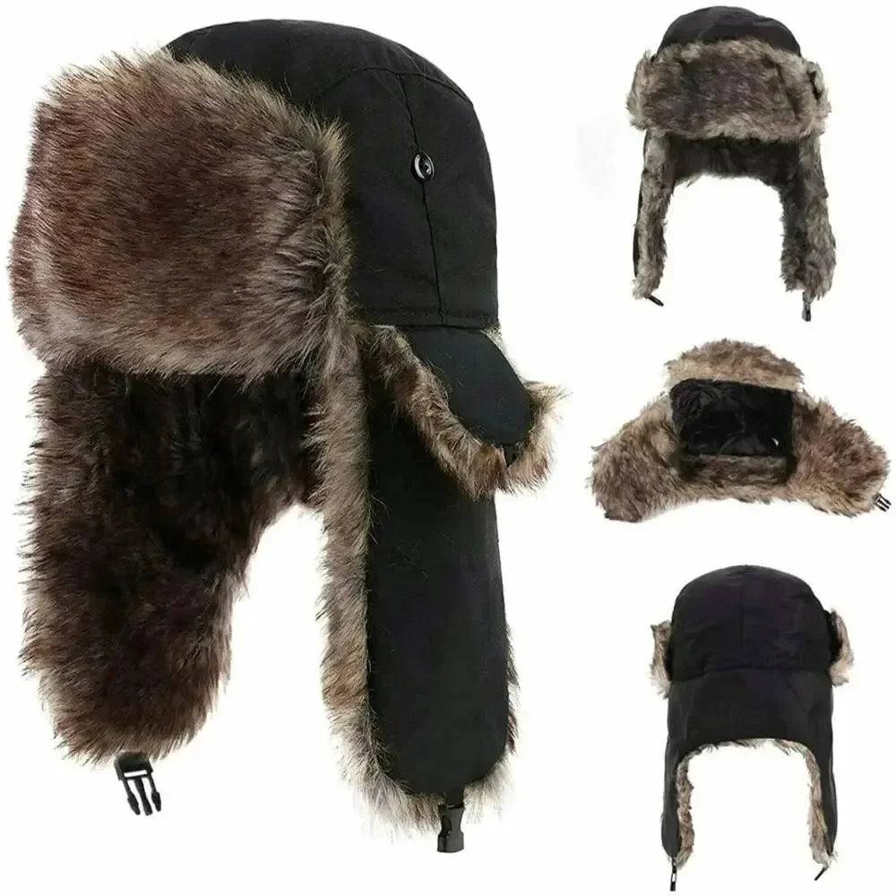 Fliegermütze Wintermütze Fellmütze Uschanka Pilotenmütze Mütze Ohrenmütze
