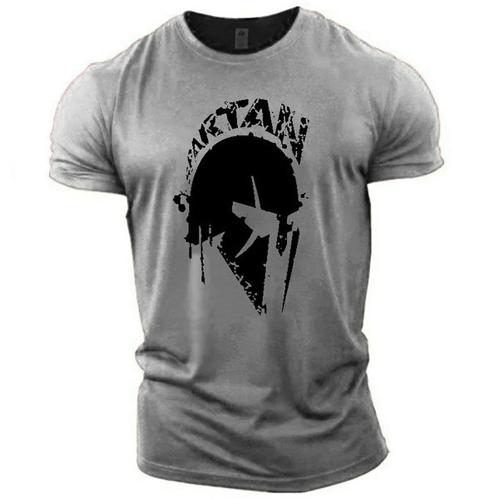 GYM Shirt Sport T-Shirt Herren Fitness Sportswear Streetwear Sparta Helm Top