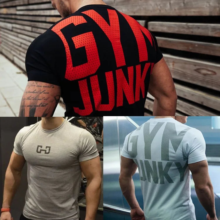 Männer Mode T Shirt Männer Tops Sommer Fitness Bodybuilding Kleidung Muscle Männlichen Shirts Baumwolle Slim Fit Tees