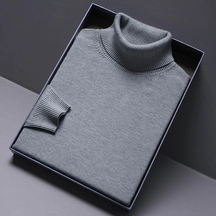 Herren Rollkragen Pullover Sweatshirt Leichter Pulli Sweater Shirt Langarmshirt