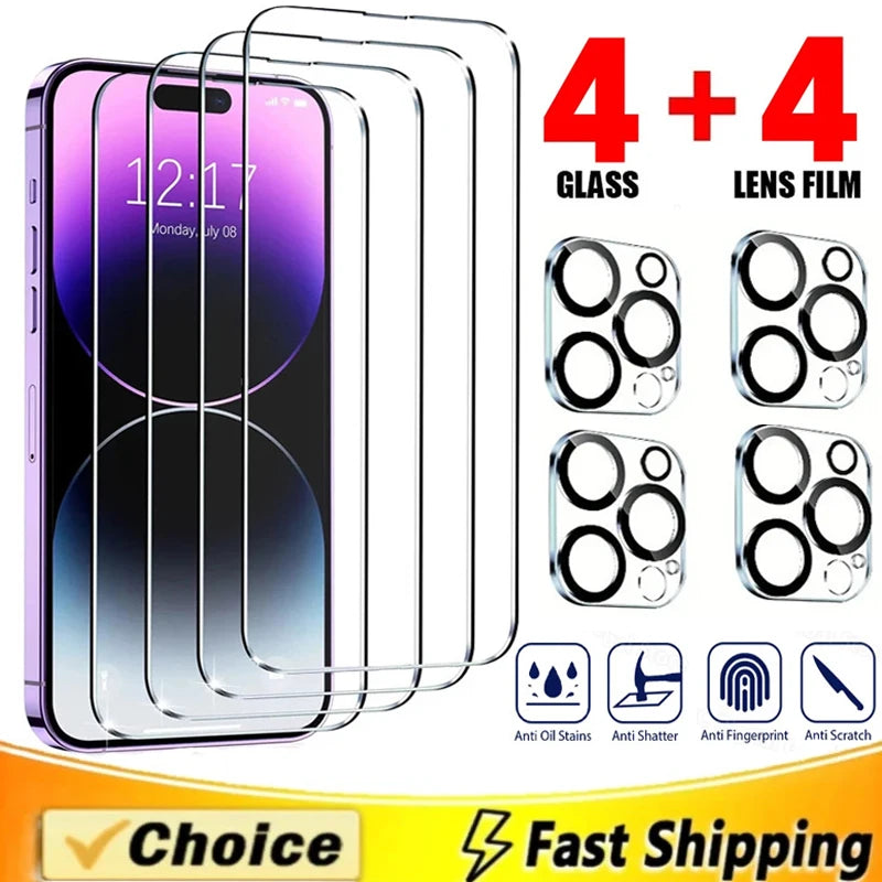 4x Panzerfolie Glas Schutz Folie Full Screen Schutz Für iPhone 16 Displayschutz