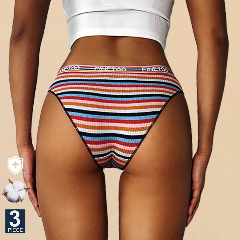 3Stk Frauen Baumwolle Tanga Höschen Sexy Schlüpfer Slip Dessous Unterwäsche