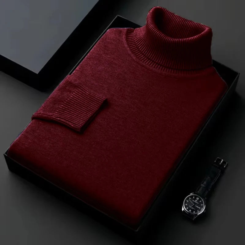Herren Rollkragen Pullover Sweatshirt Leichter Pulli Sweater Shirt Langarmshirt