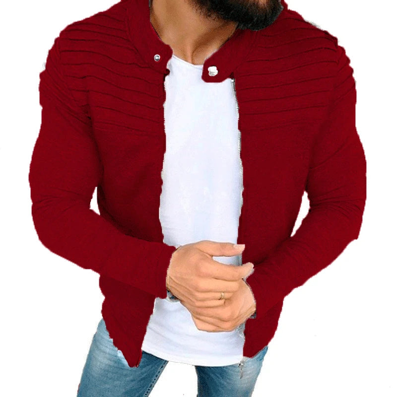 Herren Herbst Jacke Übergangsjacke Warme Sweatjacke Zipper Sweater Strickjacke