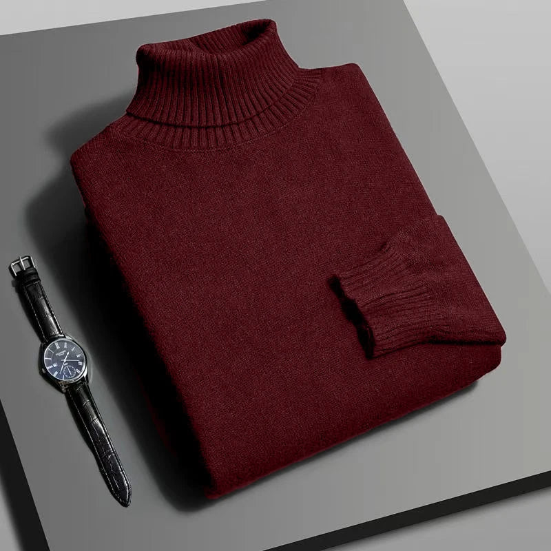 Herren Rollkragen Pullover Sweatshirt Leichter Pulli Sweater Shirt Langarmshirt