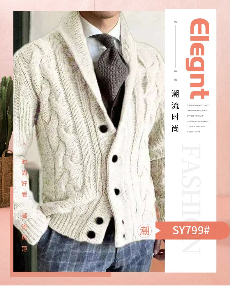 Herren Herbst Jacke Übergangsjacke Sweatjacke Sweater Strickjacke mit Zopfmuster