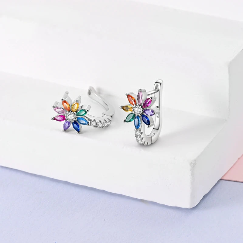 Orecchini a Cerchio in Argento 925 Sterling con Zirconi | Creole Brillantini