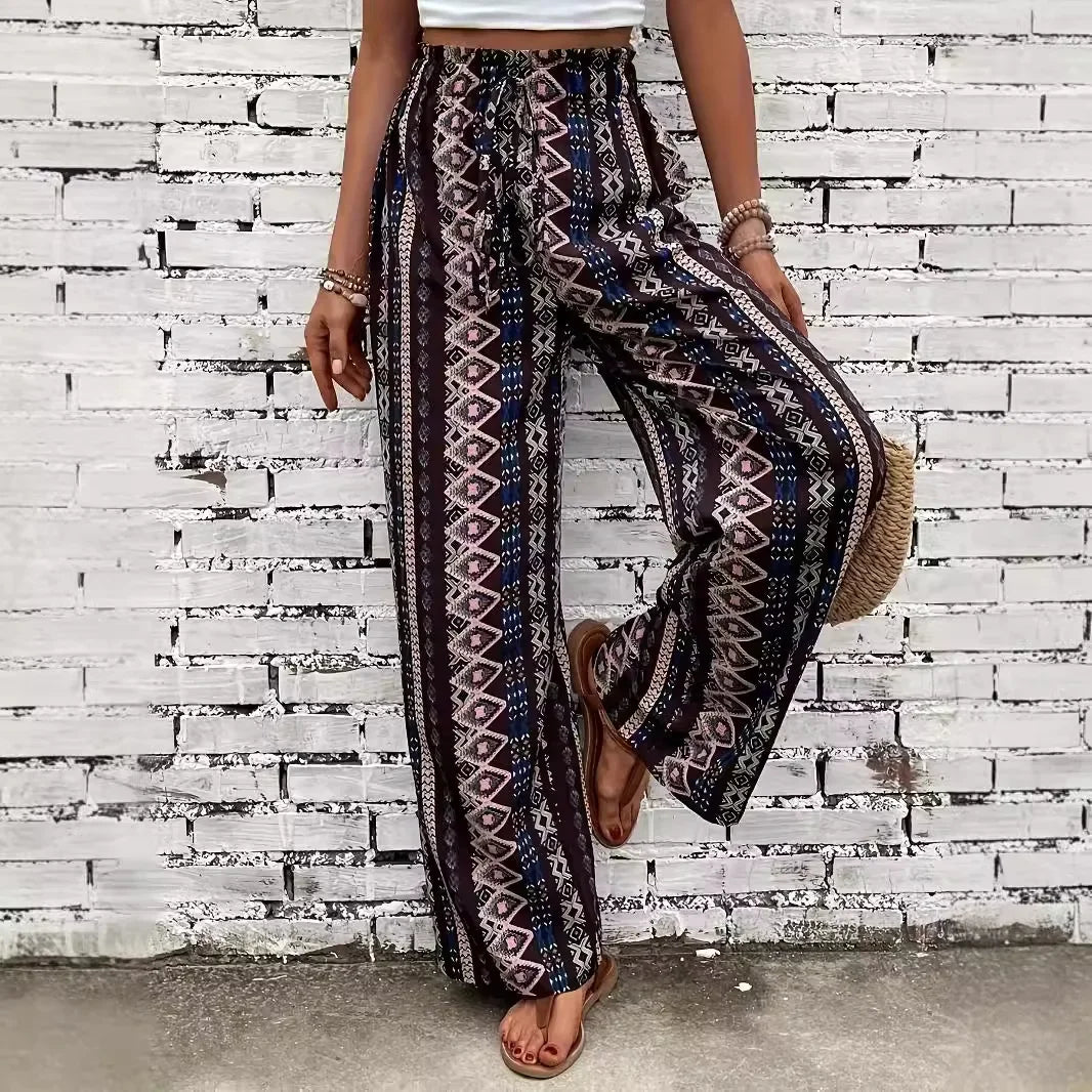 Damen Yoga Hose Bootcut Hüftjeans Hippie Retro Flared Leggins Bohemian Style