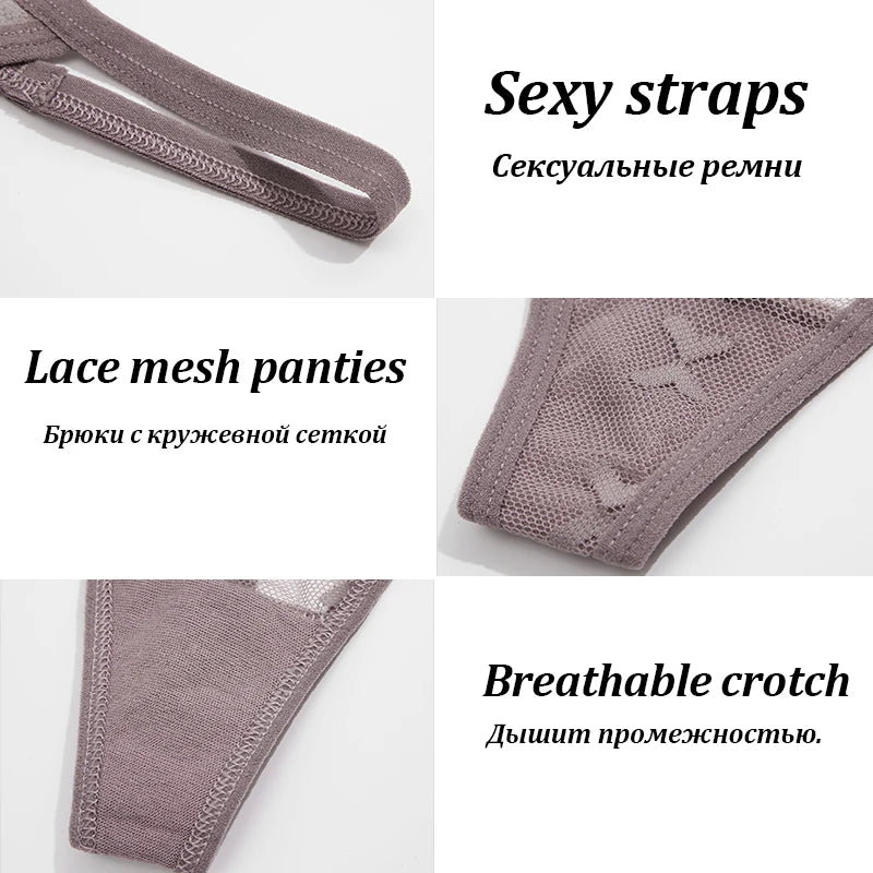 5Stk Frauen Spitze Tanga String Höschen Sexy Schlüpfer Slip Dessous Unterwäsche