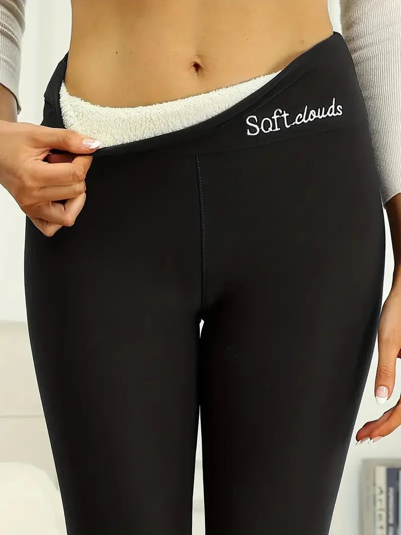 Frauen Hose Winter Leggins Warm Thermohose Innenfleece Blickdichte Strumpfhose