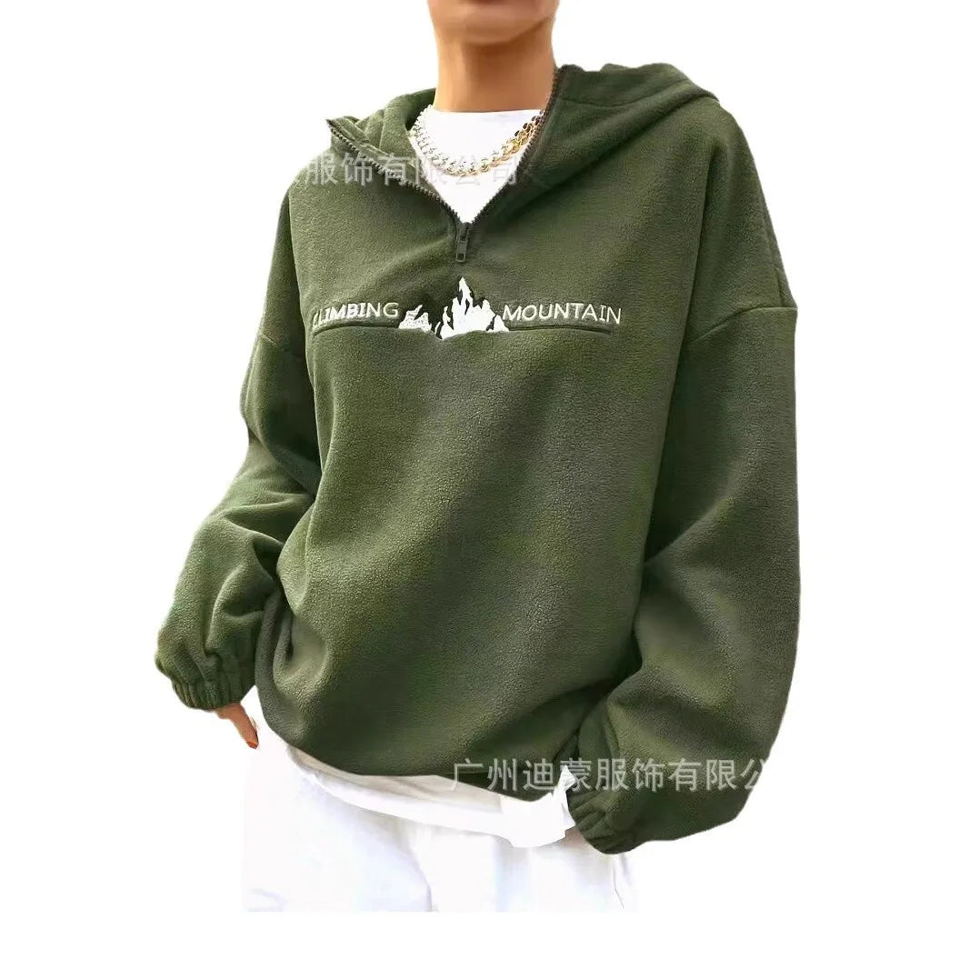 Kapuzenpullover Sweatshirt Hoodie Pulli Damen Kapuzenpulli Shirt Hoody Zip-up