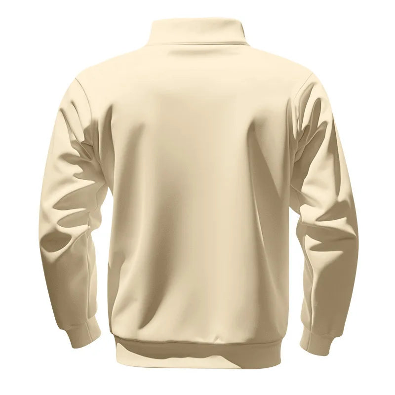 Herren Pullover Fleece Sweatshirt Troyer Pulli Sweater Stehkragen Langarmpulli